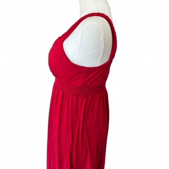 No Boundaries red maxi dress with sturdy braided straps and elastic waistband - Picture 5 of 6